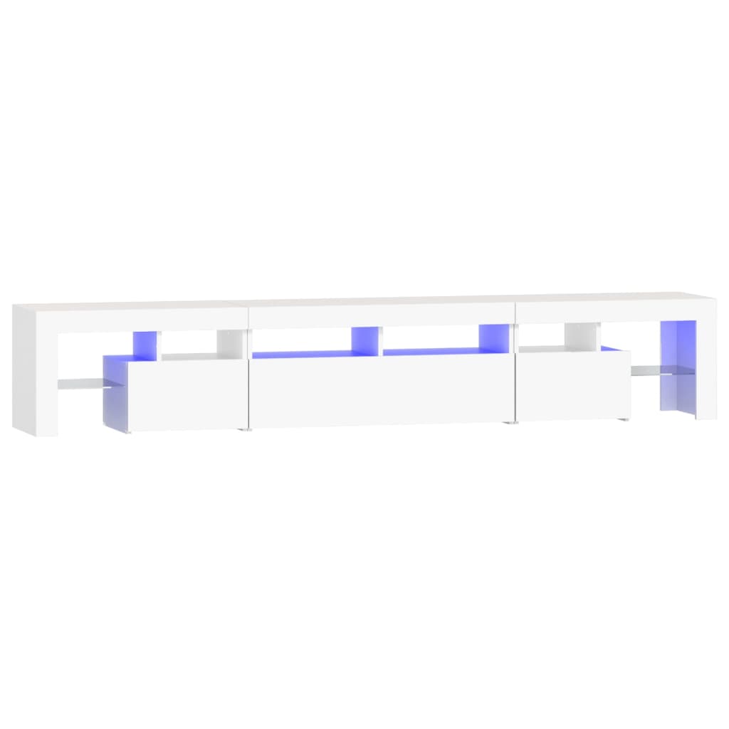 vidaXL TV Cabinet with LED Lights White 230x36,5x40 cm