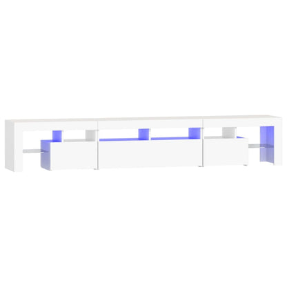 vidaXL TV Cabinet with LED Lights White 230x36,5x40 cm