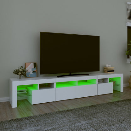 vidaXL TV Cabinet with LED Lights White 230x36,5x40 cm