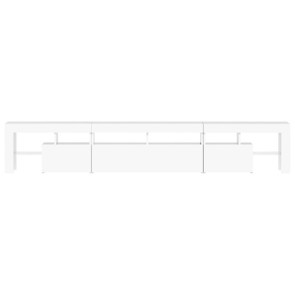 vidaXL TV Cabinet with LED Lights White 230x36,5x40 cm
