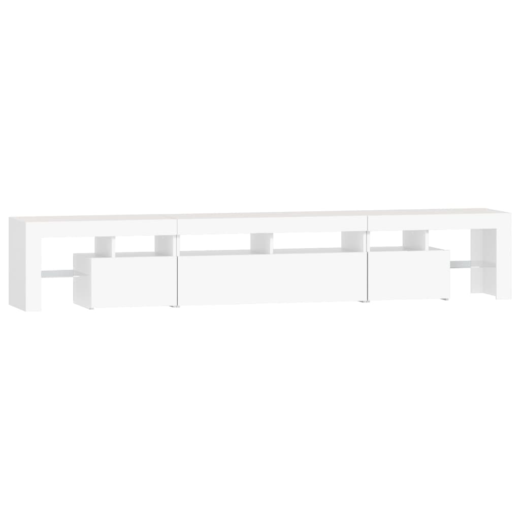 vidaXL TV Cabinet with LED Lights White 230x36,5x40 cm