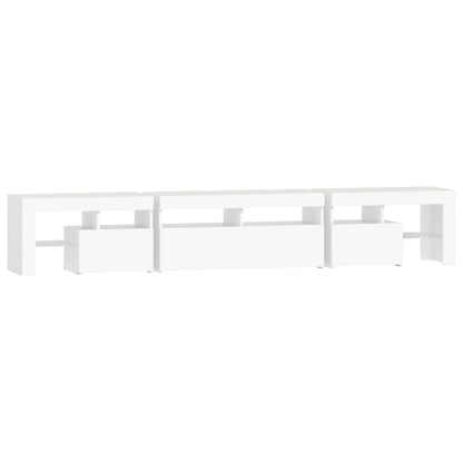 vidaXL TV Cabinet with LED Lights White 230x36,5x40 cm