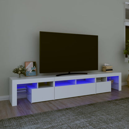 vidaXL TV Cabinet with LED Lights White 230x36,5x40 cm