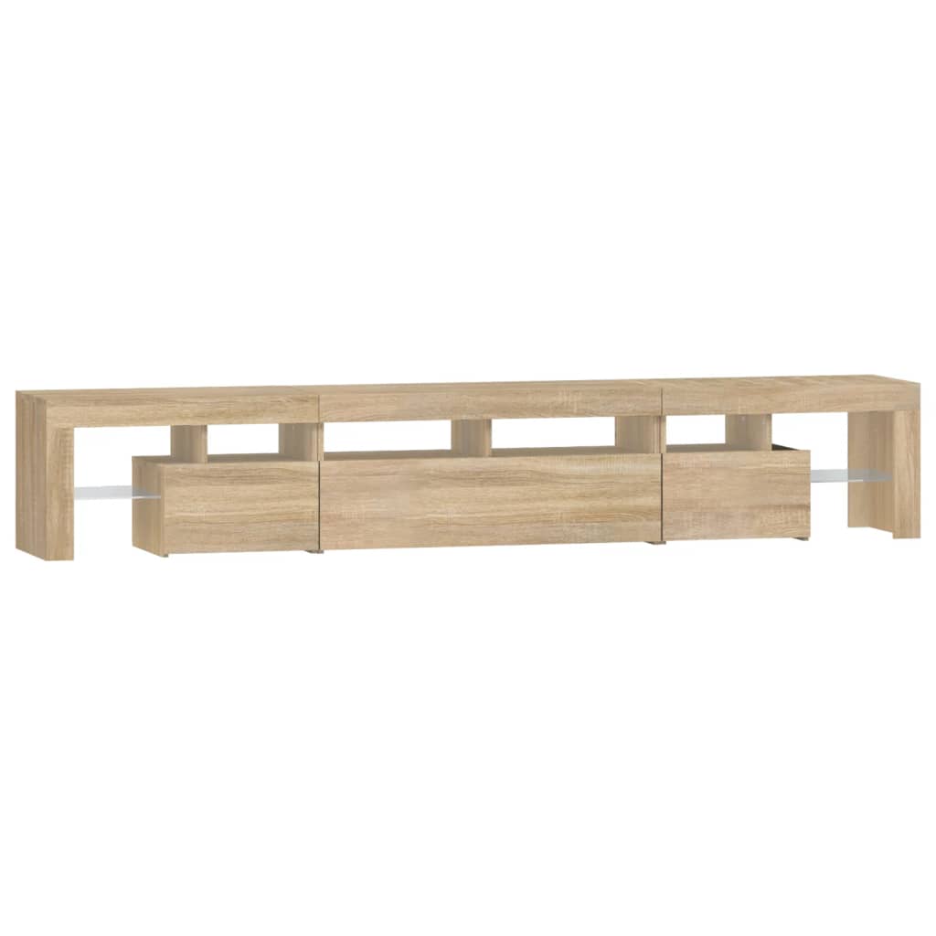 vidaXL TV Cabinet with LED Lights Sonoma Oak 230x36.5x40 cm