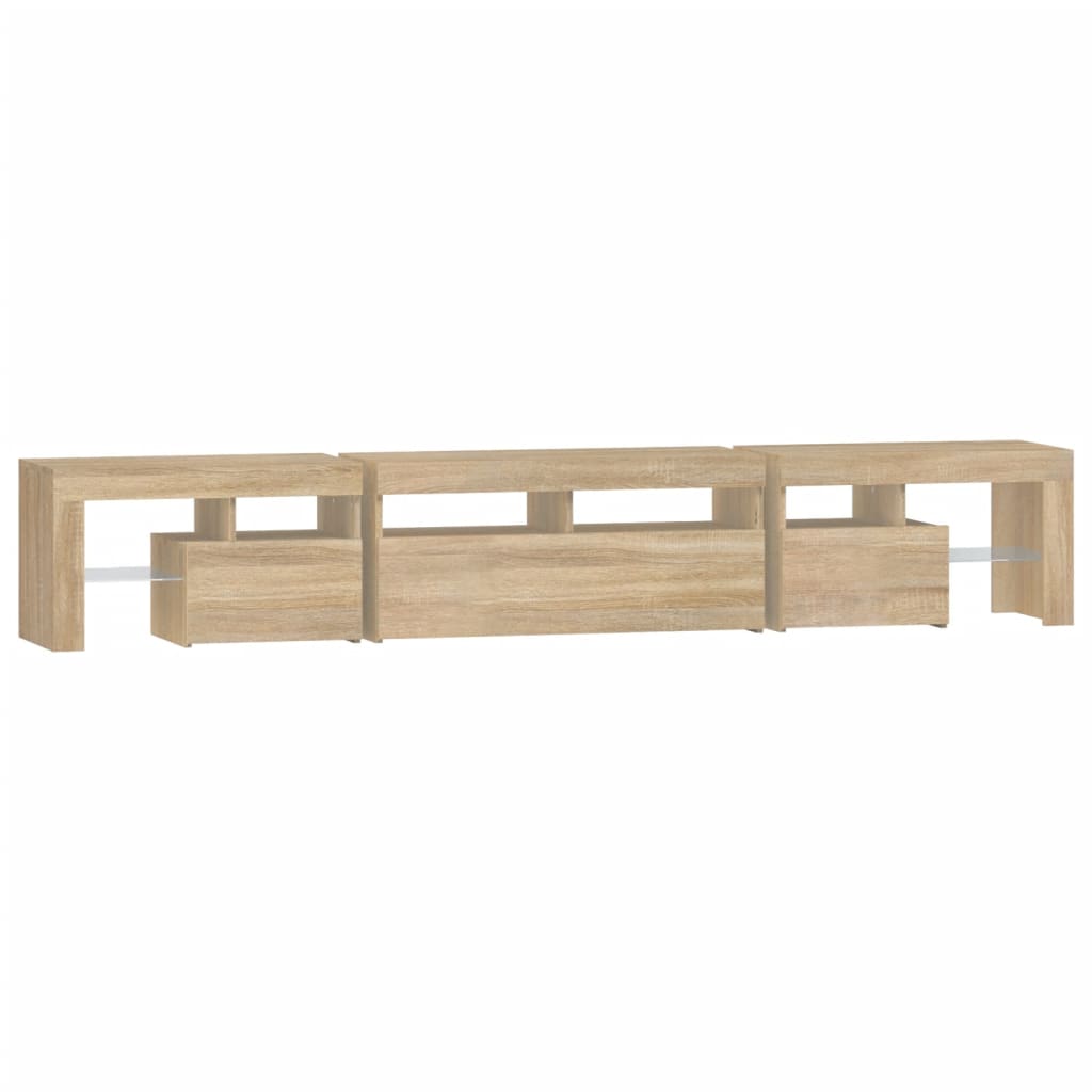 vidaXL TV Cabinet with LED Lights Sonoma Oak 230x36.5x40 cm