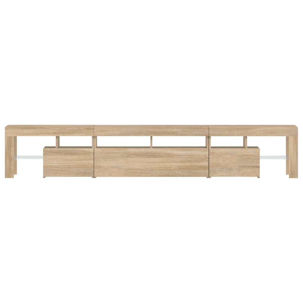vidaXL TV Cabinet with LED Lights Sonoma Oak 230x36.5x40 cm