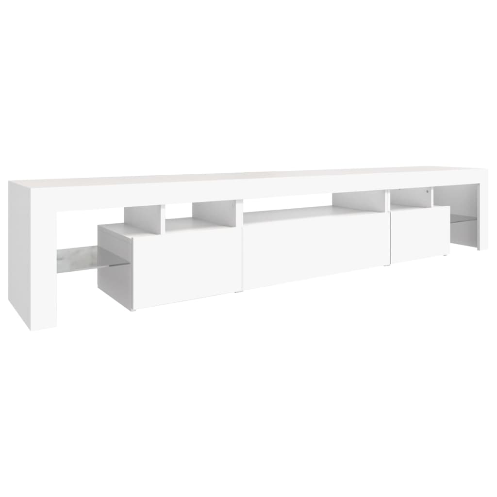 vidaXL TV Cabinet with LED Lights White 215x36,5x40 cm