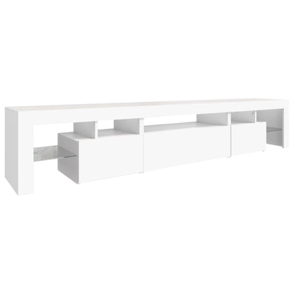 vidaXL TV Cabinet with LED Lights White 215x36,5x40 cm