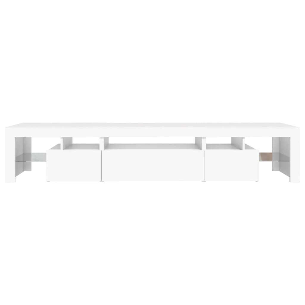 vidaXL TV Cabinet with LED Lights White 215x36,5x40 cm