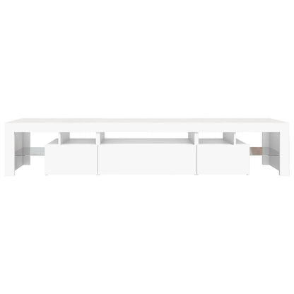 vidaXL TV Cabinet with LED Lights White 215x36,5x40 cm