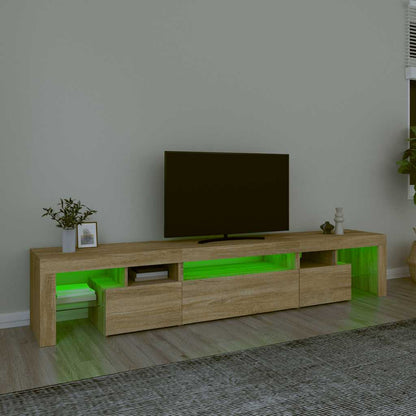 vidaXL TV Cabinet with LED Lights Sonoma Oak 215x36.5x40 cm