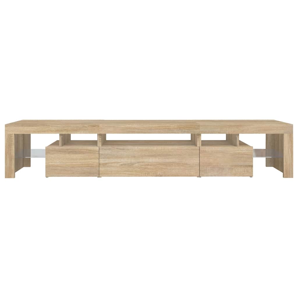 vidaXL TV Cabinet with LED Lights Sonoma Oak 215x36.5x40 cm