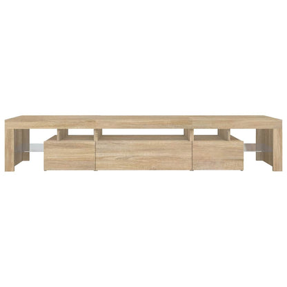 vidaXL TV Cabinet with LED Lights Sonoma Oak 215x36.5x40 cm