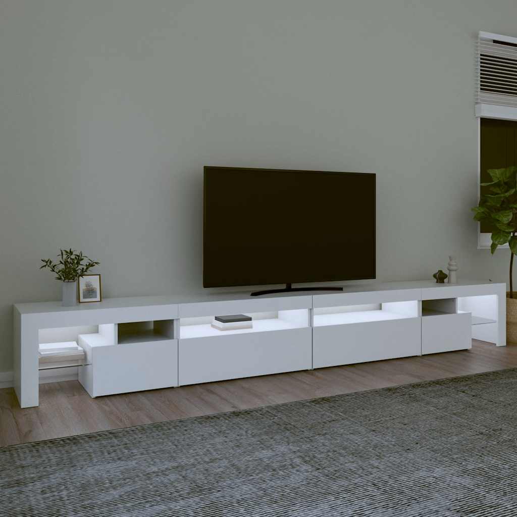 vidaXL TV Cabinet with LED Lights White 290x36,5x40 cm