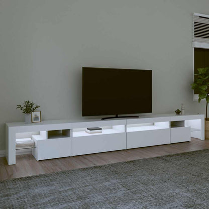 vidaXL TV Cabinet with LED Lights White 290x36,5x40 cm