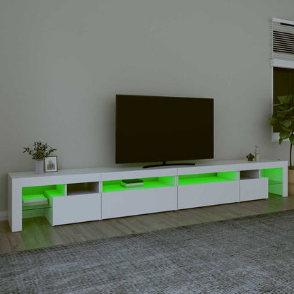 vidaXL TV Cabinet with LED Lights White 290x36,5x40 cm