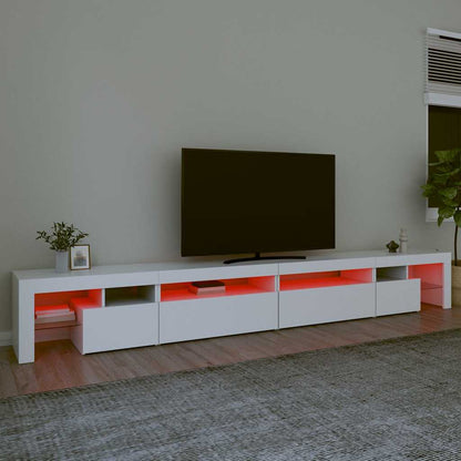 vidaXL TV Cabinet with LED Lights White 290x36,5x40 cm