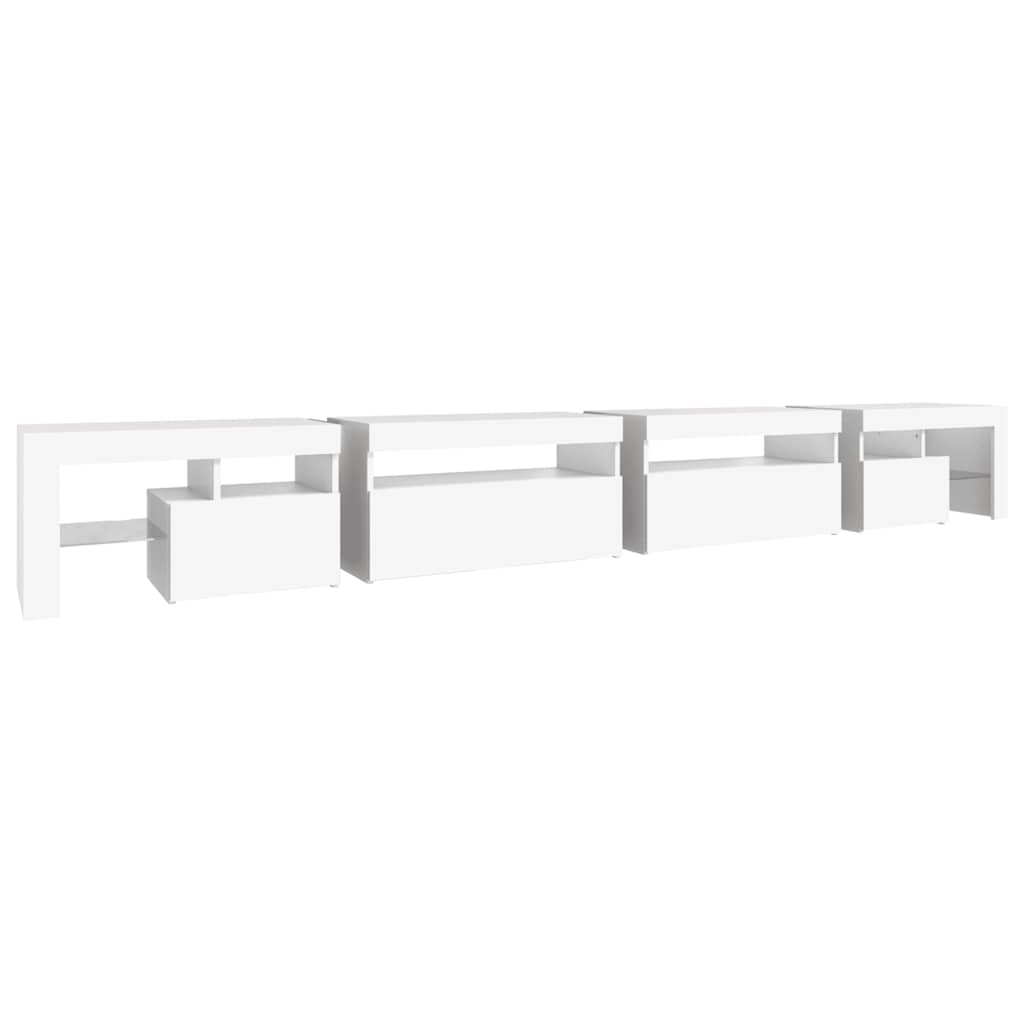 vidaXL TV Cabinet with LED Lights White 290x36,5x40 cm