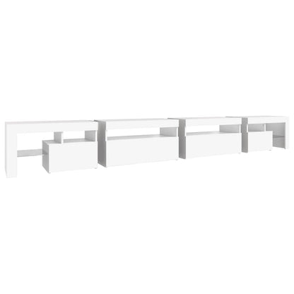 vidaXL TV Cabinet with LED Lights White 290x36,5x40 cm