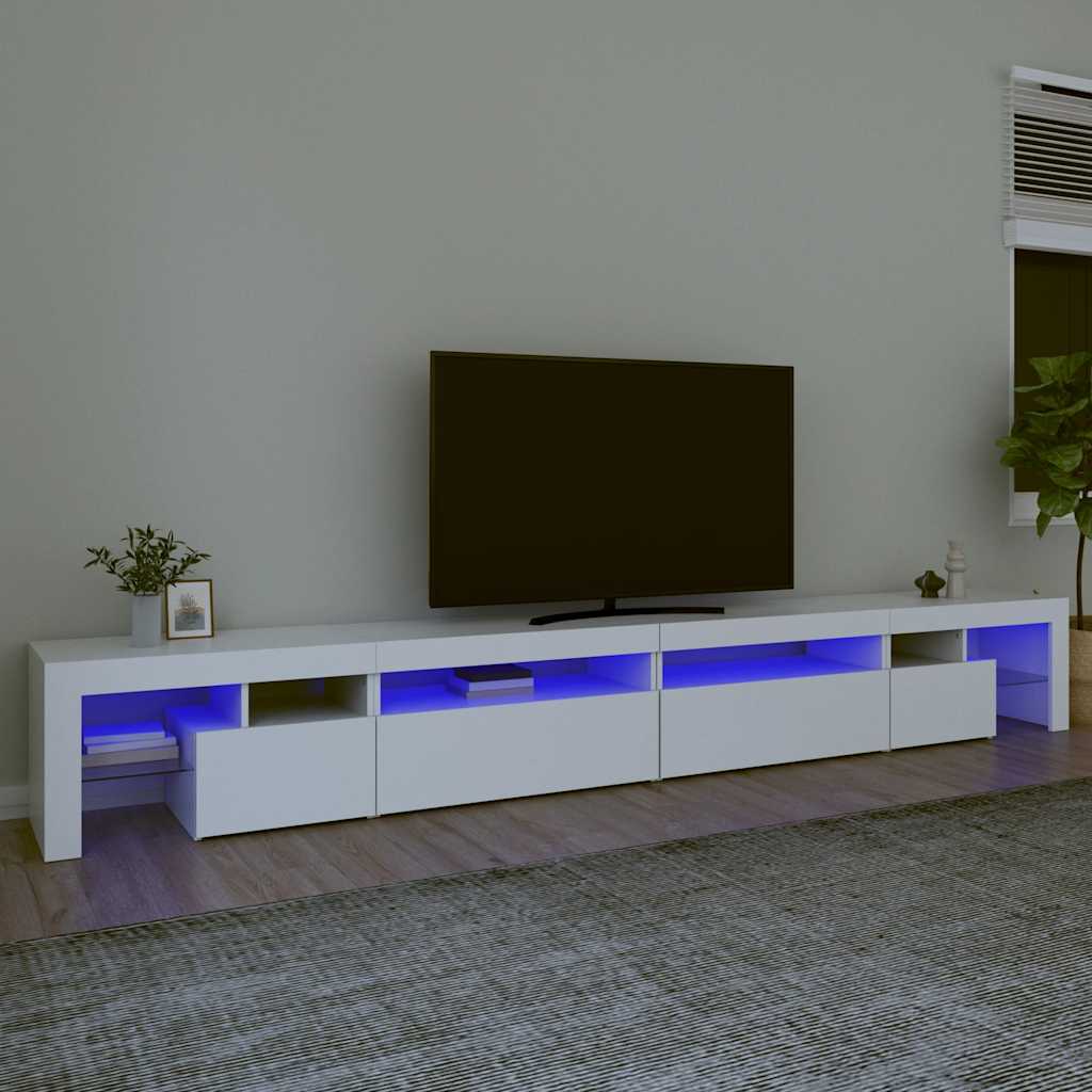 vidaXL TV Cabinet with LED Lights White 290x36,5x40 cm