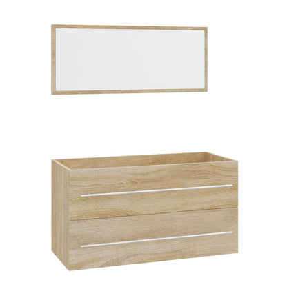 vidaXL 3 Piece Bathroom Furniture Set Sonoma Oak