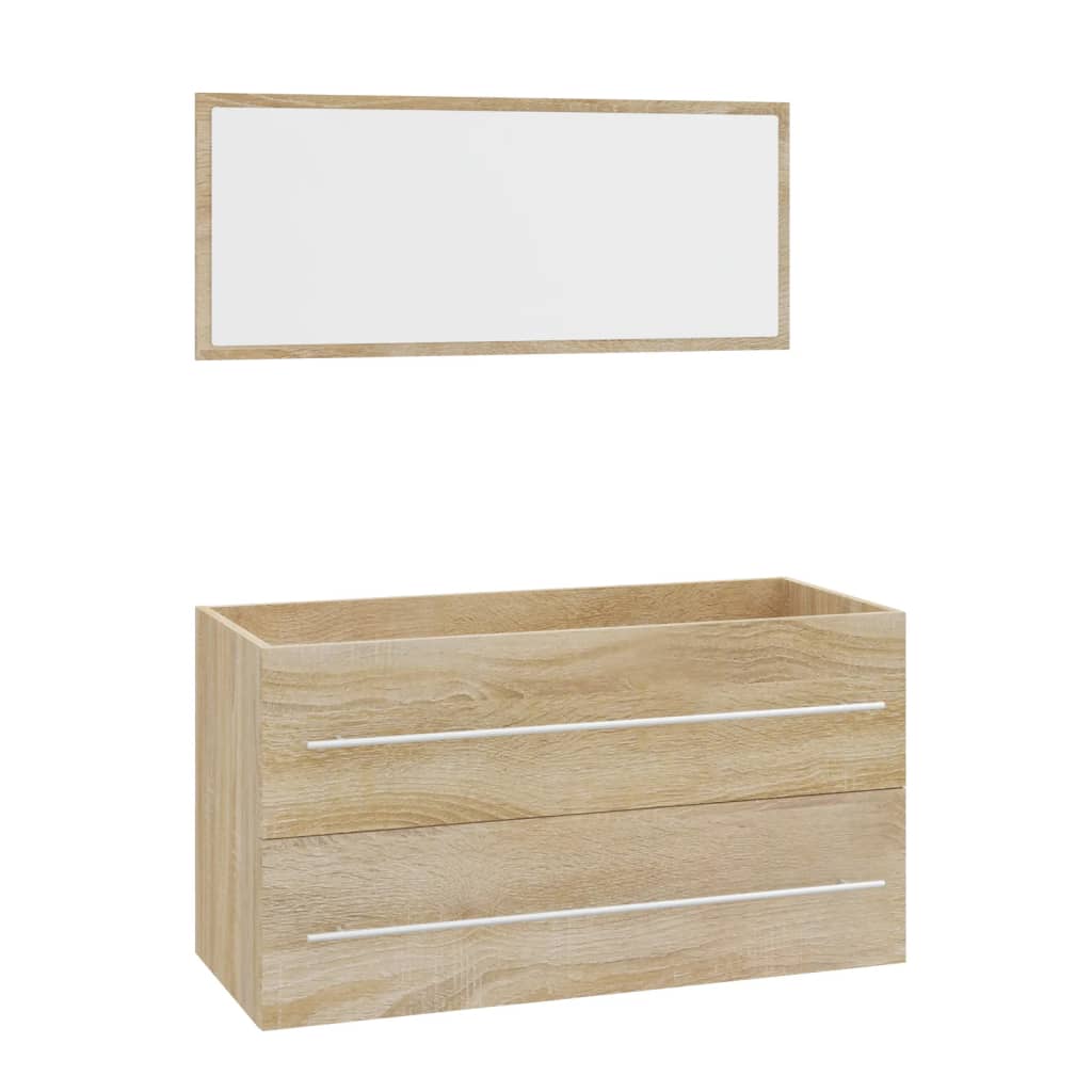 vidaXL 3 Piece Bathroom Furniture Set Sonoma Oak