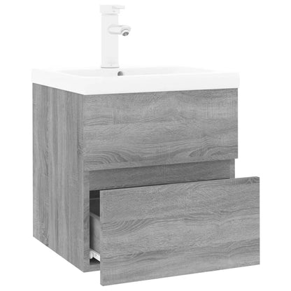 vidaXL Sink Cabinet with Built-in Basin Grey Sonoma Engineered Wood