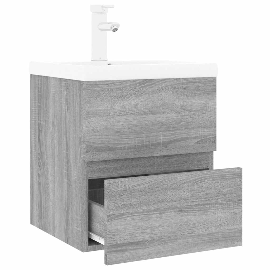 vidaXL Sink Cabinet with Built-in Basin Grey Sonoma Engineered Wood