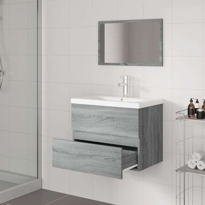 vidaXL Bathroom Furniture Set Grey Sonoma Engineered Wood