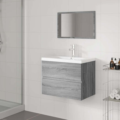 vidaXL Bathroom Furniture Set Grey Sonoma Engineered Wood