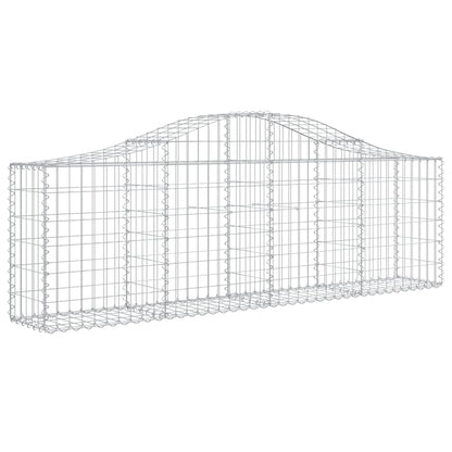 vidaXL Arched Gabion Basket 200x30x60/80 cm Galvanised Iron
