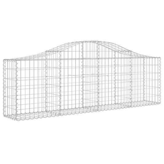 vidaXL Arched Gabion Basket 200x30x60/80 cm Galvanised Iron