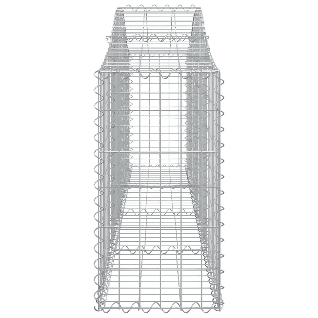 vidaXL Arched Gabion Basket 200x30x60/80 cm Galvanised Iron