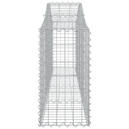 vidaXL Arched Gabion Basket 200x30x60/80 cm Galvanised Iron