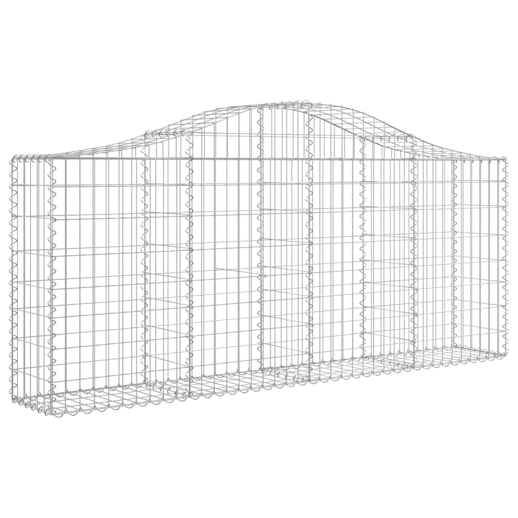 vidaXL Arched Gabion Basket 200x30x80/100 cm Galvanised Iron