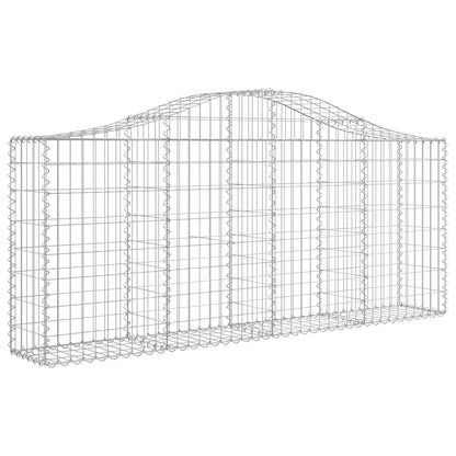 vidaXL Arched Gabion Basket 200x30x80/100 cm Galvanised Iron