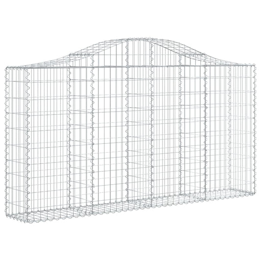 vidaXL Arched Gabion Basket 200x30x100/120 cm Galvanised Iron