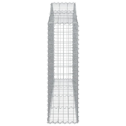 vidaXL Arched Gabion Basket 200x30x100/120 cm Galvanised Iron