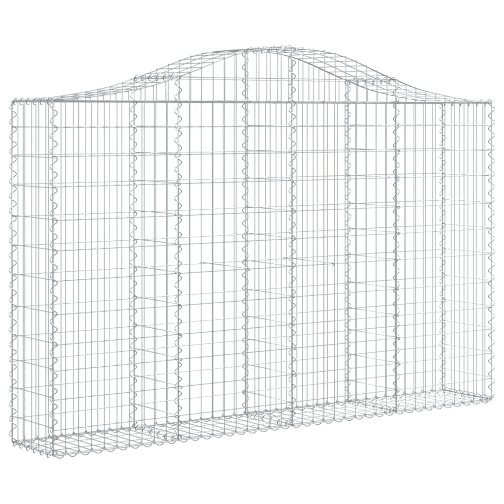vidaXL Arched Gabion Basket 200x30x120/140 cm Galvanised Iron