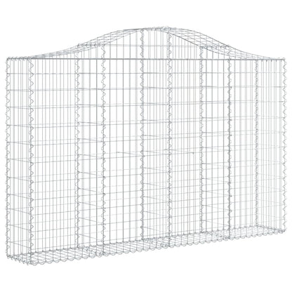 vidaXL Arched Gabion Basket 200x30x120/140 cm Galvanised Iron