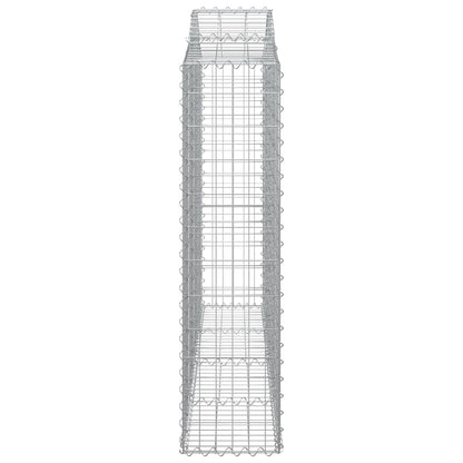vidaXL Arched Gabion Basket 200x30x120/140 cm Galvanised Iron