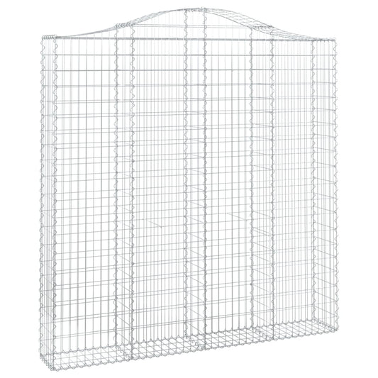 vidaXL Arched Gabion Basket 200x30x200/220 cm Galvanised Iron