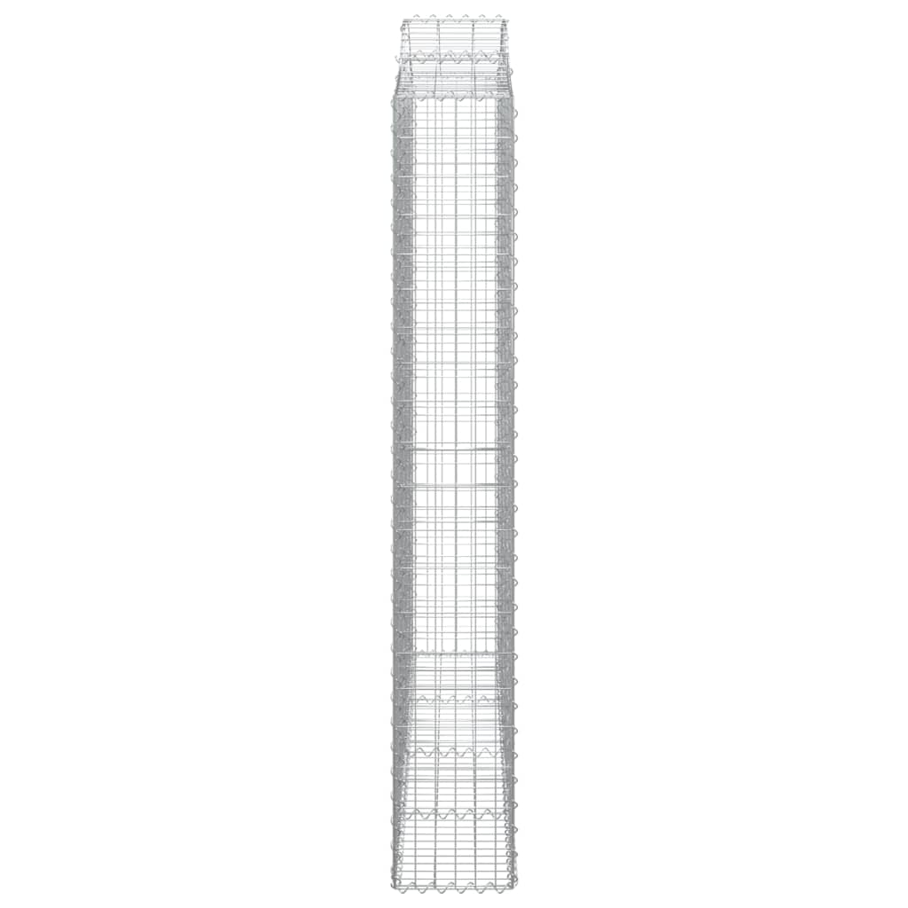 vidaXL Arched Gabion Basket 200x30x200/220 cm Galvanised Iron
