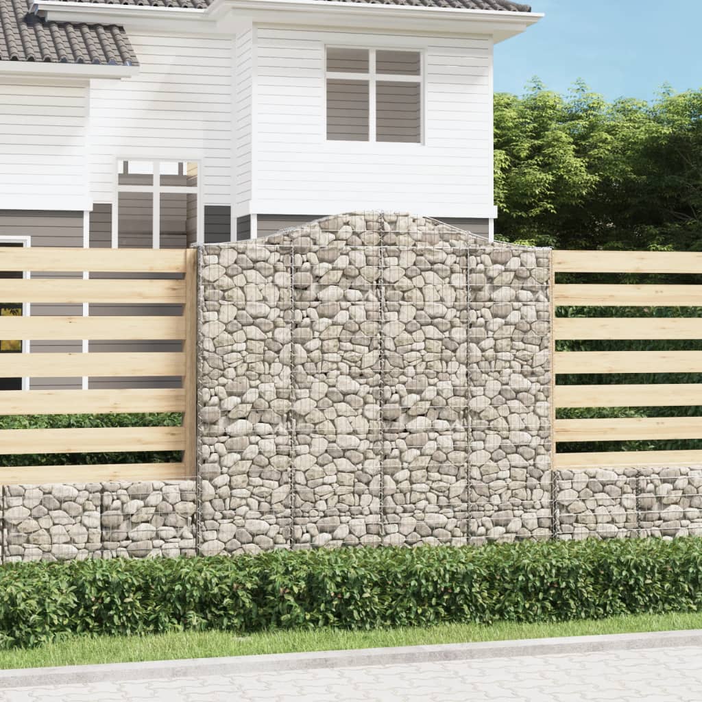vidaXL Arched Gabion Basket 200x30x200/220 cm Galvanised Iron