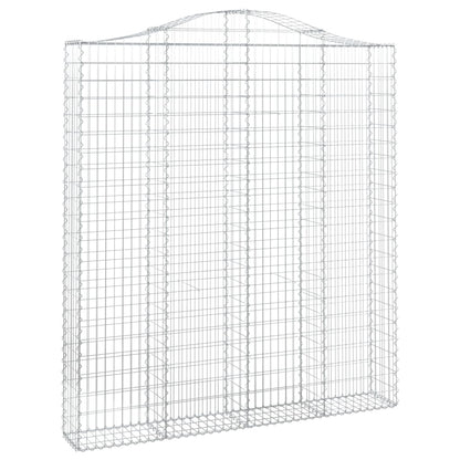 vidaXL Arched Gabion Basket 200x30x220/240 cm Galvanised Iron