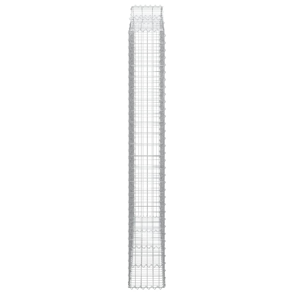 vidaXL Arched Gabion Basket 200x30x220/240 cm Galvanised Iron