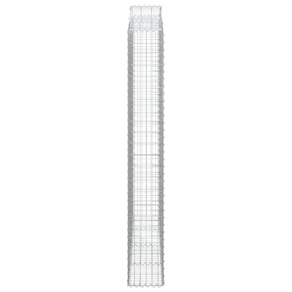 vidaXL Arched Gabion Basket 200x30x220/240 cm Galvanised Iron