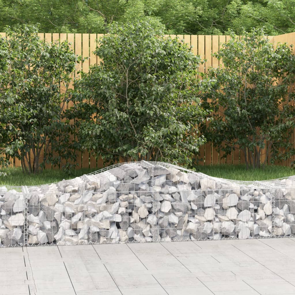 vidaXL Arched Gabion Basket 200x50x40/60 cm Galvanised Iron
