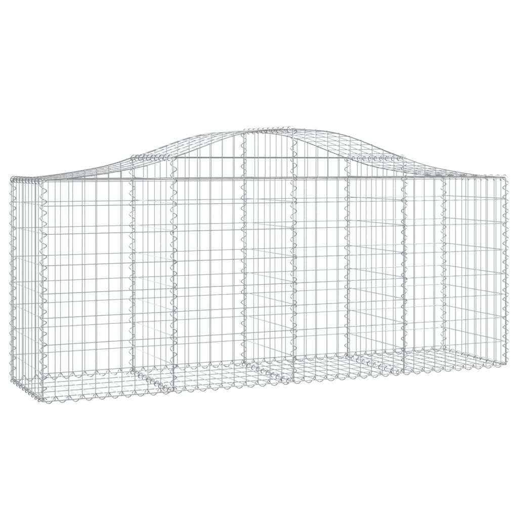 vidaXL Arched Gabion Basket 200x50x80/100 cm Galvanised Iron