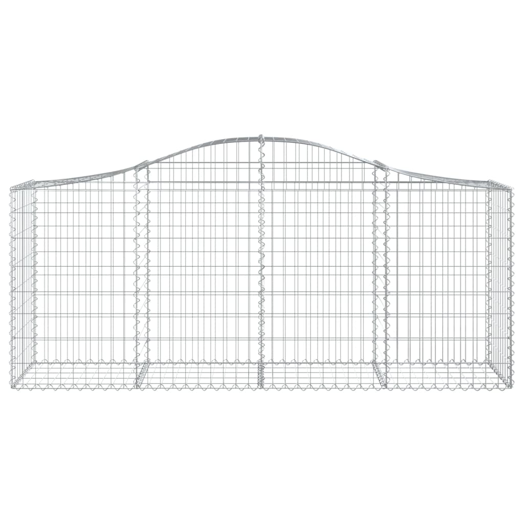 vidaXL Arched Gabion Basket 200x50x80/100 cm Galvanised Iron